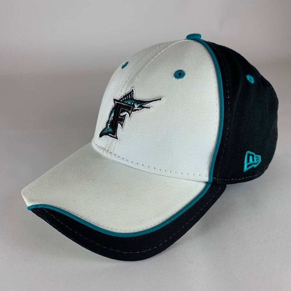 Florida Marlins MLB Vintage White Black New Era Strapback Adjustable Hat